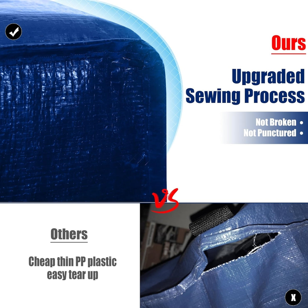 Cosy Family 4 Pack Heavy Duty Extra Large Moving Bags with Backpack Straps - Strong Handles & Zippers, Storage Totes For Space Saving, Fold Flat, Alternative to Moving Box