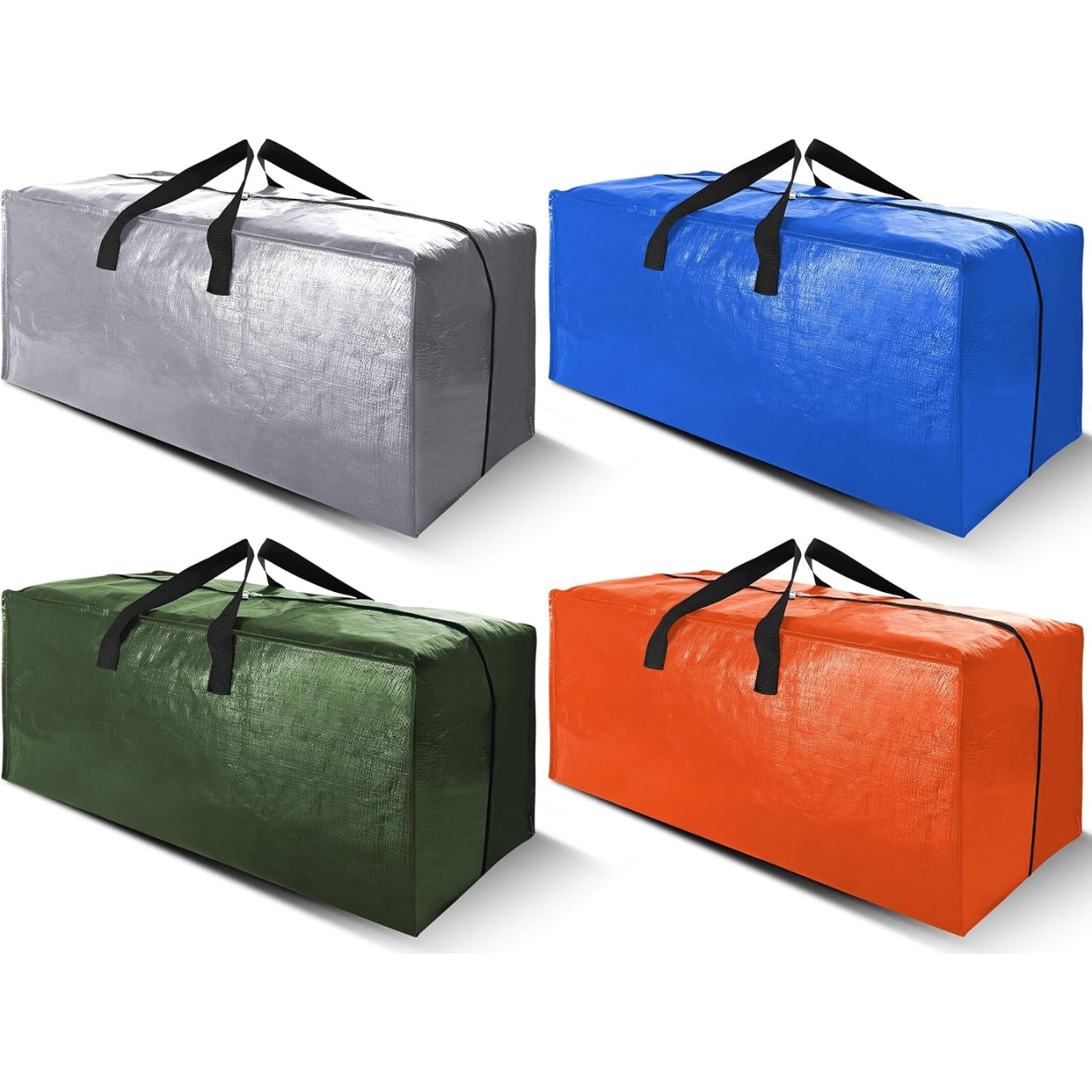 Cosy Family 4 Pack Heavy Duty Extra Large Moving Bags with Backpack Straps - Strong Handles & Zippers, Storage Totes For Space Saving, Fold Flat, Alternative to Moving Box