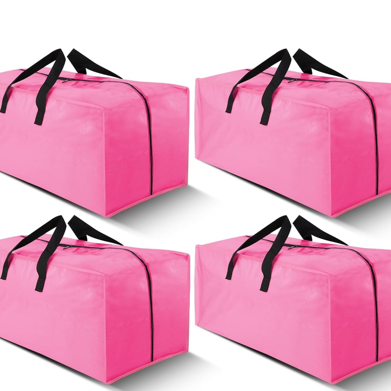 Cosy Family 4 Pack Heavy Duty Extra Large Moving Bags with Backpack Straps - Strong Handles & Zippers, Storage Totes For Space Saving, Fold Flat, Alternative to Moving Box