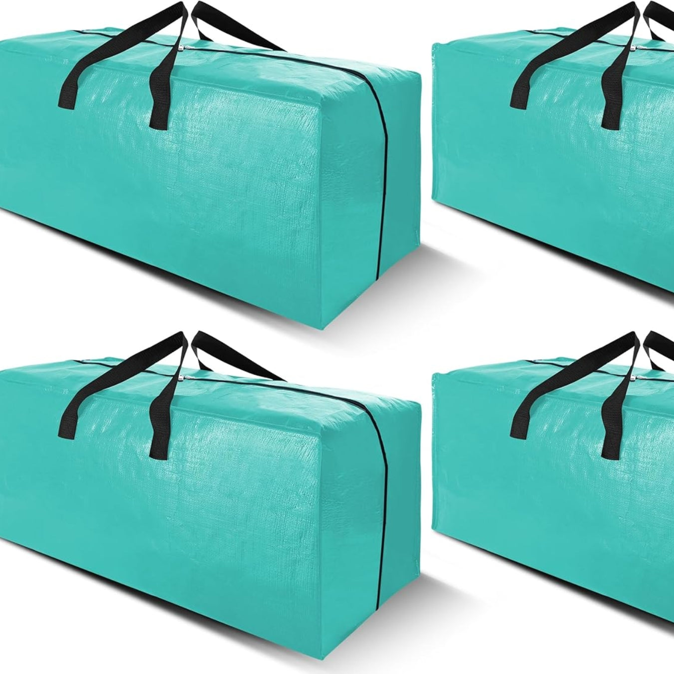 Cosy Family 4 Pack Heavy Duty Extra Large Moving Bags with Backpack Straps - Strong Handles & Zippers, Storage Totes For Space Saving, Fold Flat, Alternative to Moving Box