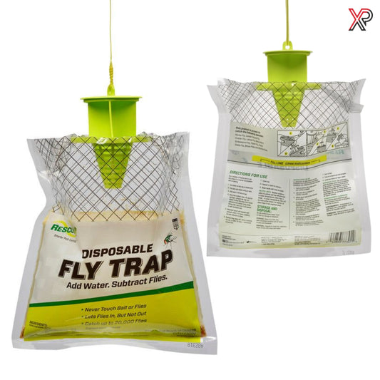 RESCUE! Outdoor Disposable Hanging Fly Trap (8 Pack) – Fast-Acting Fly Control with Powerful Attractant | Non-Electric, Mess-Free Outdoor Fly Catcher