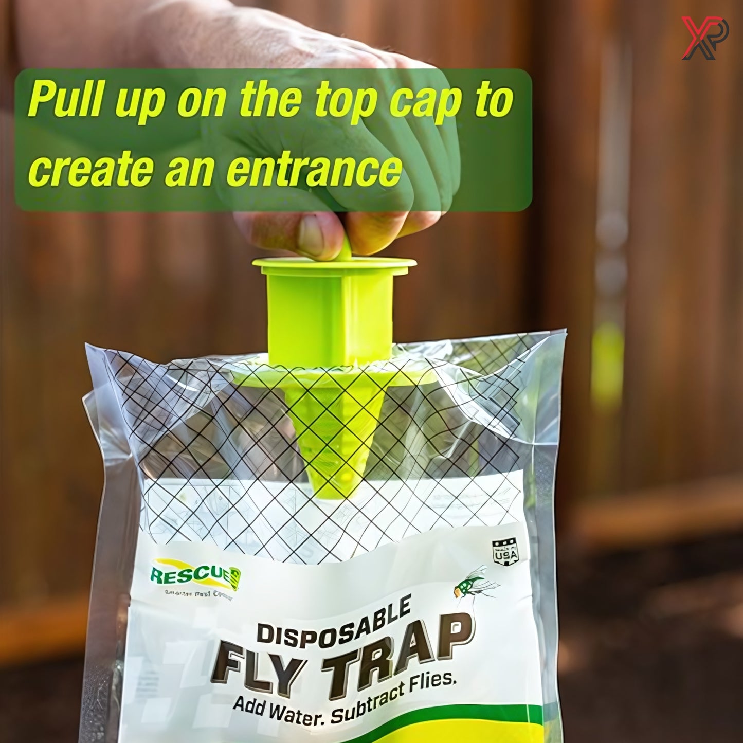 RESCUE! Outdoor Disposable Hanging Fly Trap (8 Pack) – Fast-Acting Fly Control with Powerful Attractant | Non-Electric, Mess-Free Outdoor Fly Catcher