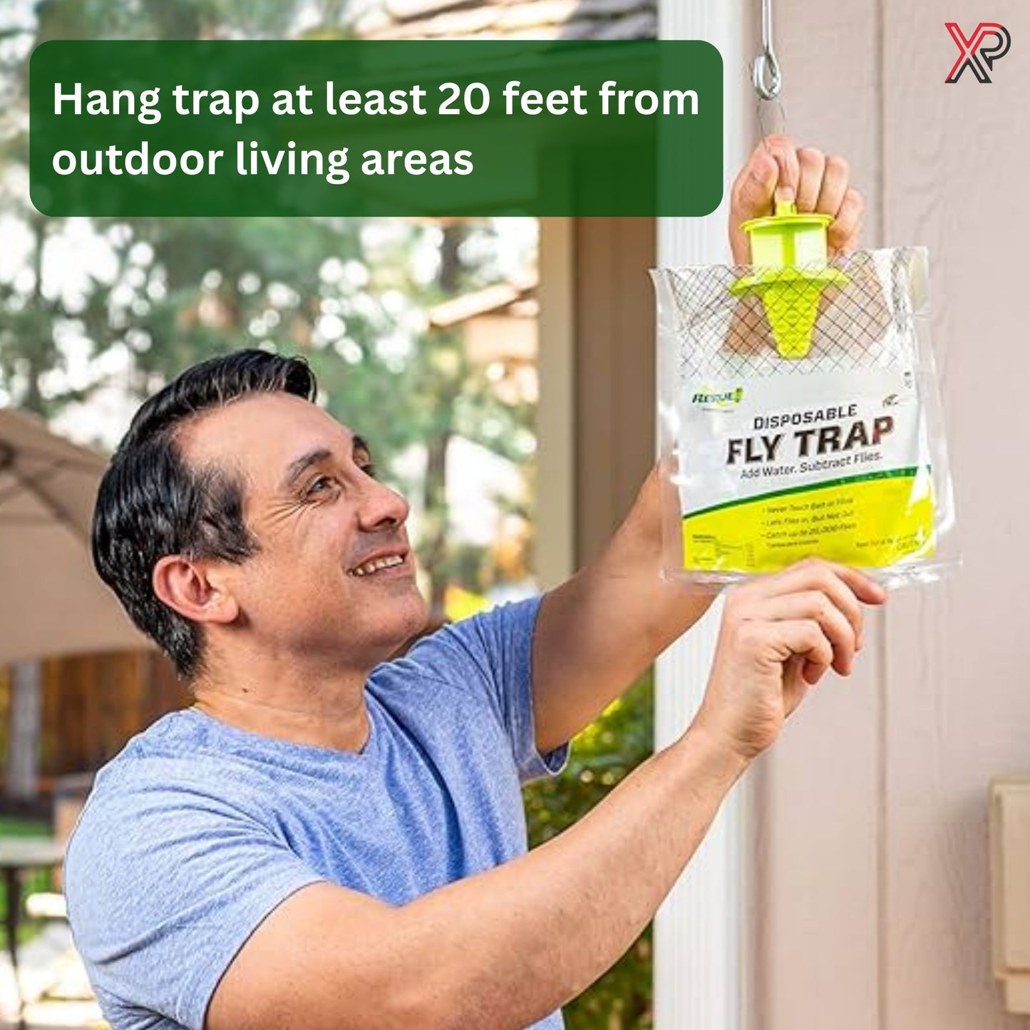 RESCUE! Outdoor Disposable Hanging Fly Trap (8 Pack) – Fast-Acting Fly Control with Powerful Attractant | Non-Electric, Mess-Free Outdoor Fly Catcher